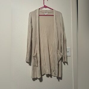 Market & Spruce Beige Open-Front Cardigan